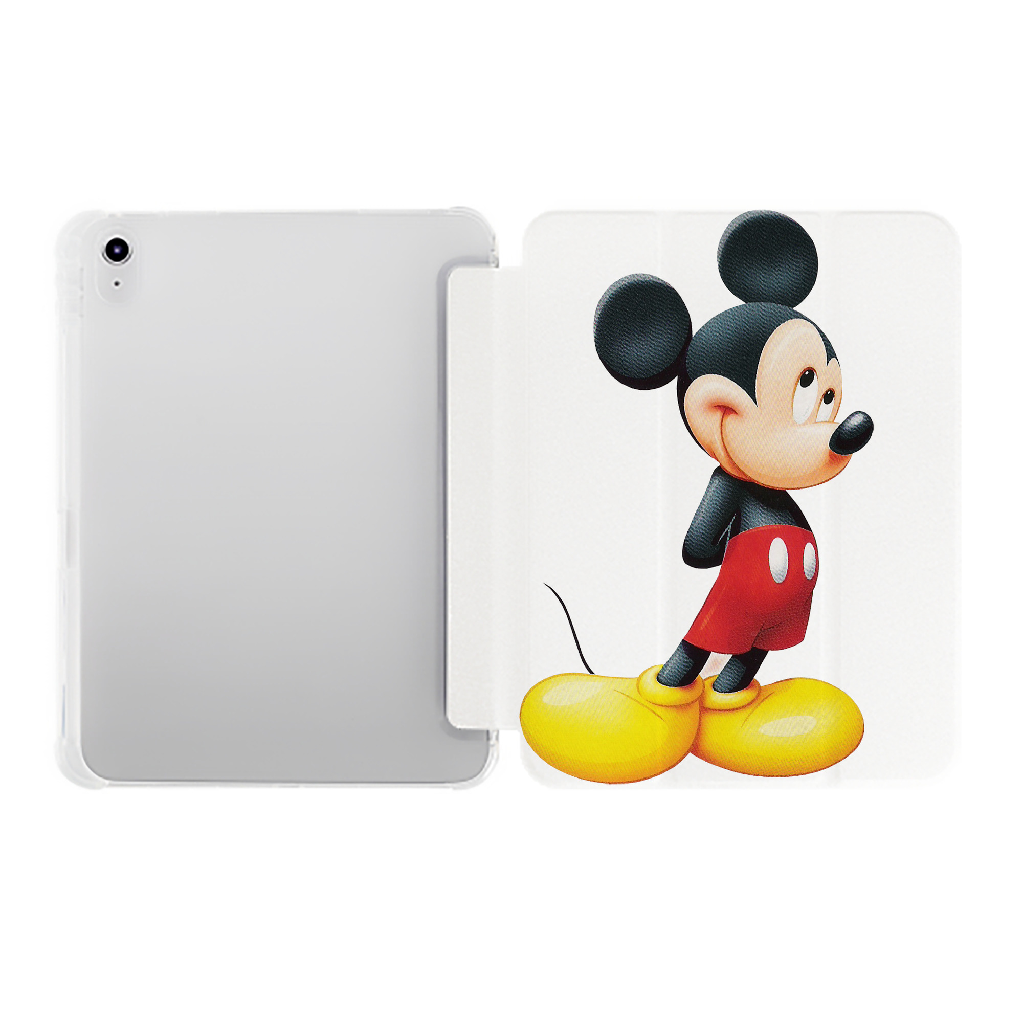 （画像用） ミッキーマウス Mickey Mouse IPad ケース ペン収納付き 三つ折りスタンド PUレザー×シリコン 対応機種9.5/10.5/10.9インチ